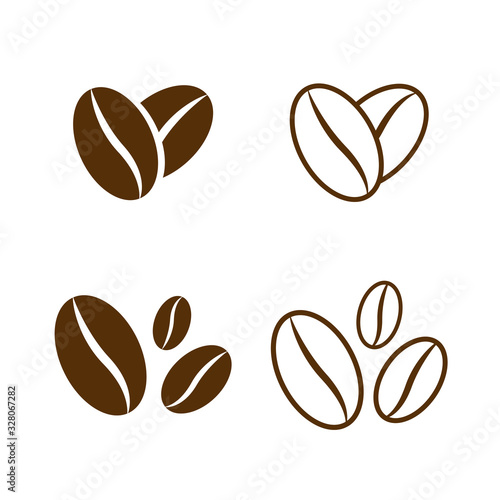 Coffee beans vector icon flat design. Caffeine sign.