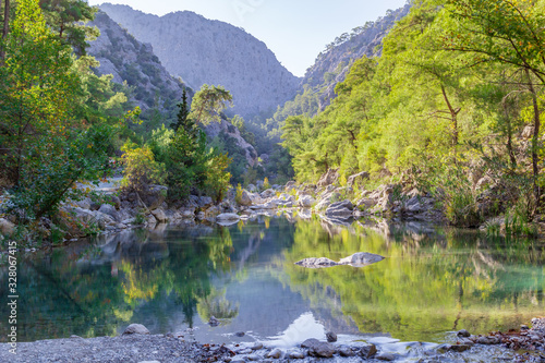 Fototapeta Naklejka Na Ścianę i Meble -  Morning landscape with mountain rocks in Goynuk Canyon in Turkey
