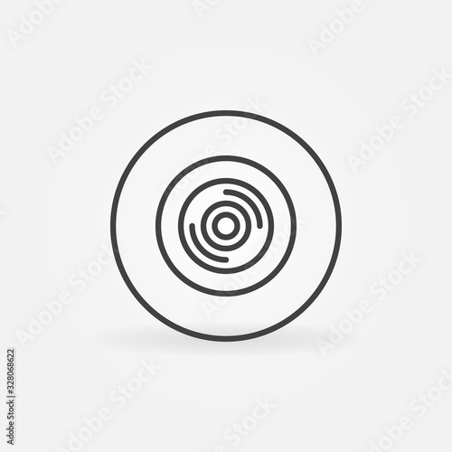 360 degree video camera outline vector circular icon or design element
