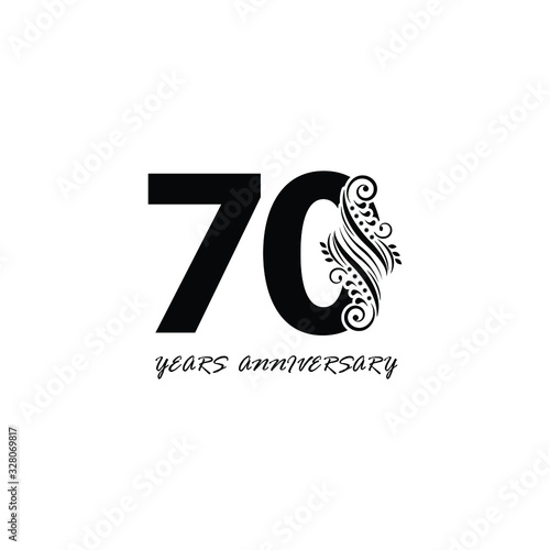 70 years anniversary vector, style  for celebration, logo template