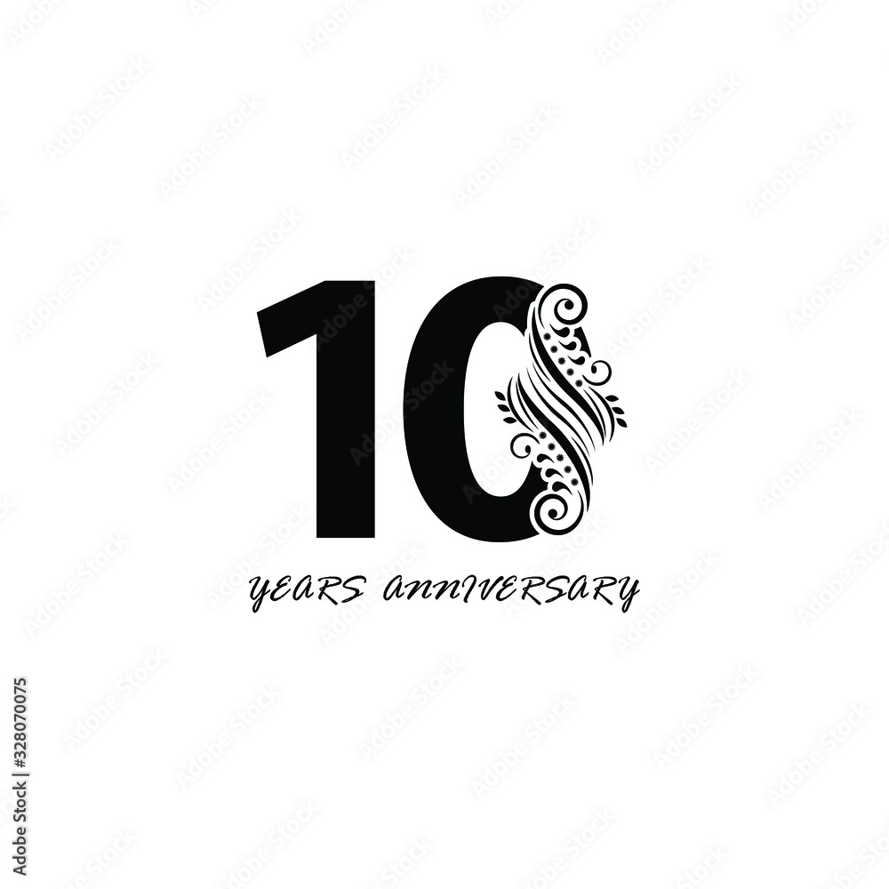 10 years anniversary vector, style for celebration, logo template 10 years anniversary vector, style for celebration, logo template