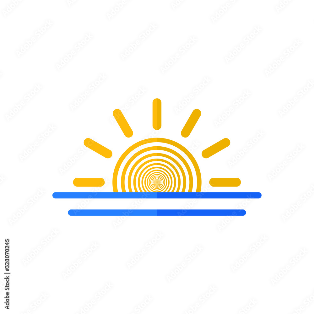 sunset icon, sunrise icon. weather symbol vector
