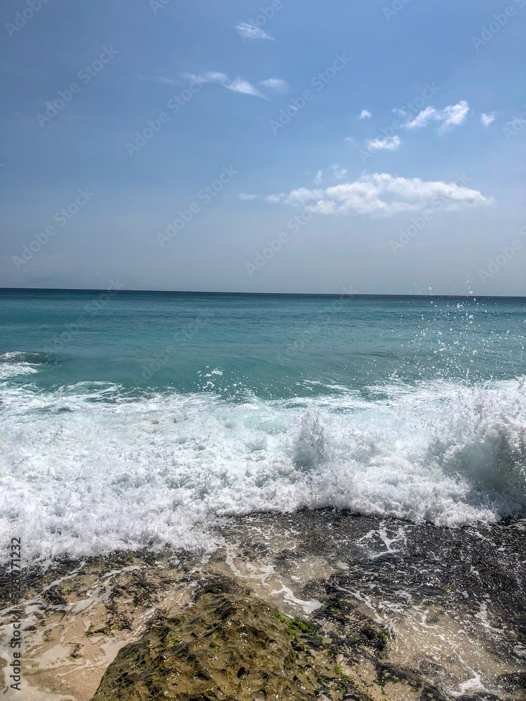 Bali, Indonesia - 28 April 2019 : Dreamland Beach sea view at that moment are breathtaking