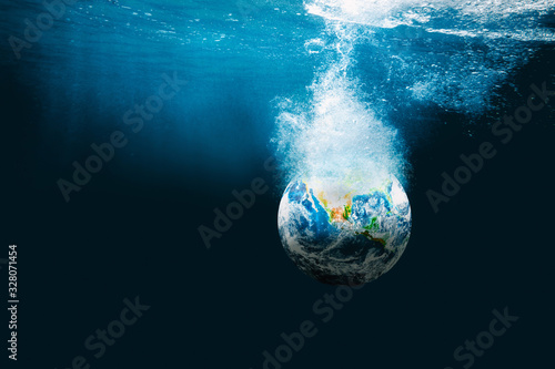 earth went underwater of the ocean. Elements of this image furnished by NASA