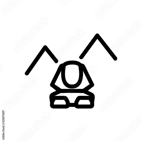 Egypt sphinx icon vector. Thin line sign. Isolated contour symbol illustration