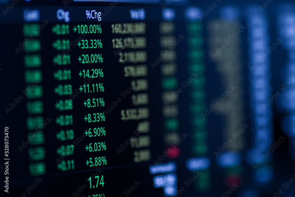 Stock exchange market chart, Stock market data on LED display. Business analysis concept. Stock exchange market chart, Stock market data on LED display. Business analysis concept.