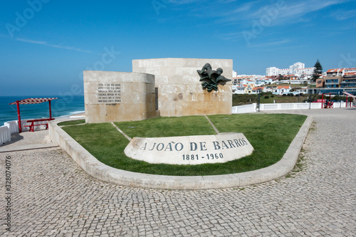 memorial to poet Joao de Barros, located in Santa Cruz, Portugal