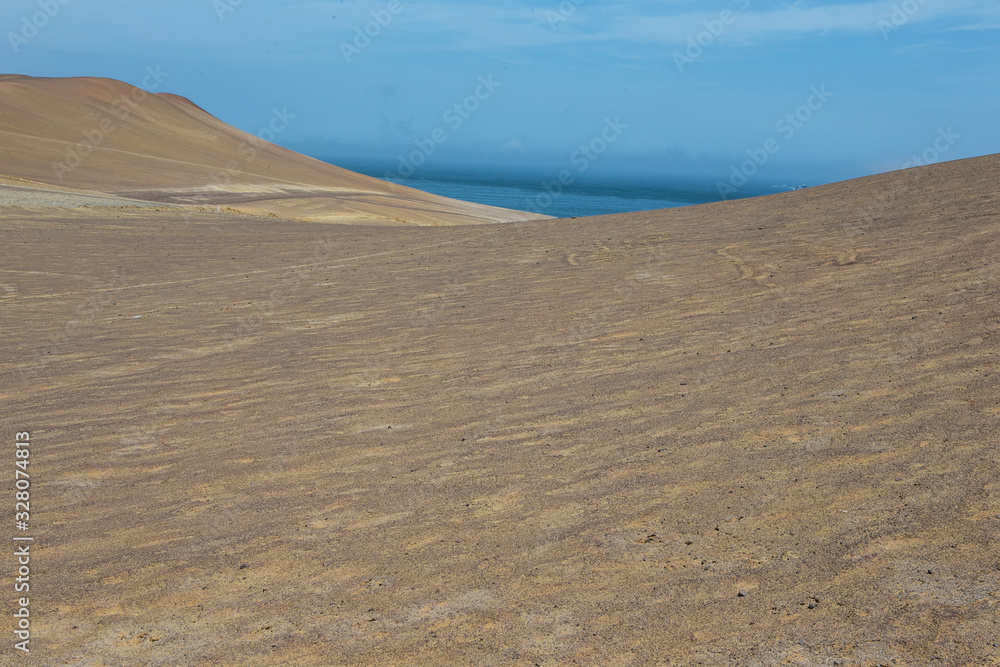 Paracas national park. Peru. Ocean and desert. Coast