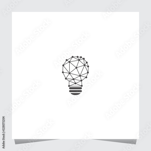 Line light bulb Technology logo template art energy power electricity idea concept