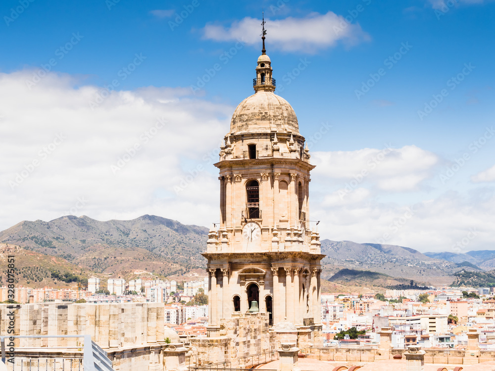 View of Malaga cathedral, Spain