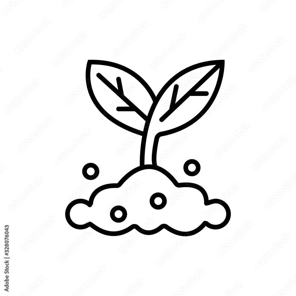 Seedling vector silhouette icon vector Seedling vector silhouette icon vector