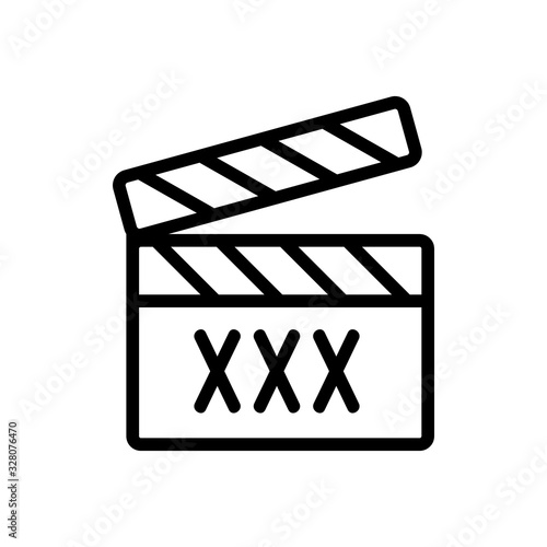 adult video icon vector. Thin line sign. Isolated contour symbol illustration
