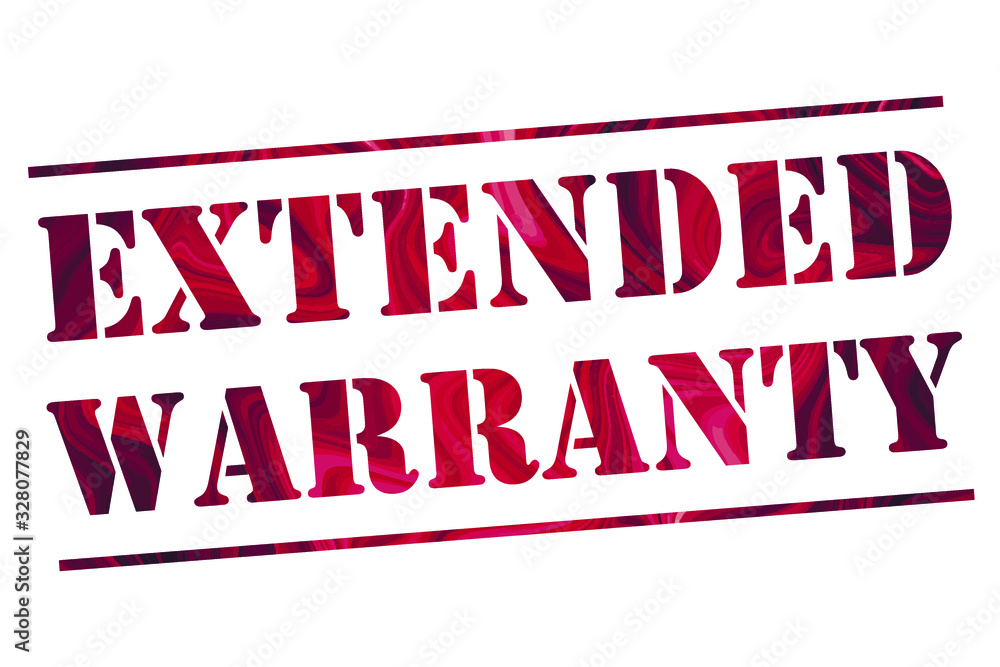  extended warranty. Vector stamp. White isolated