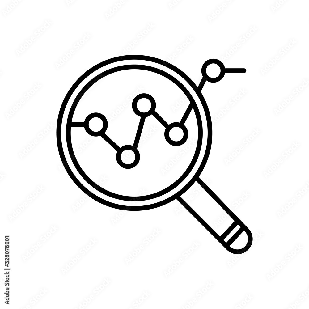 Data Analysis icon. Search, Magnifying glass sign vector graphic Data Analysis icon. Search, Magnifying glass sign vector graphic