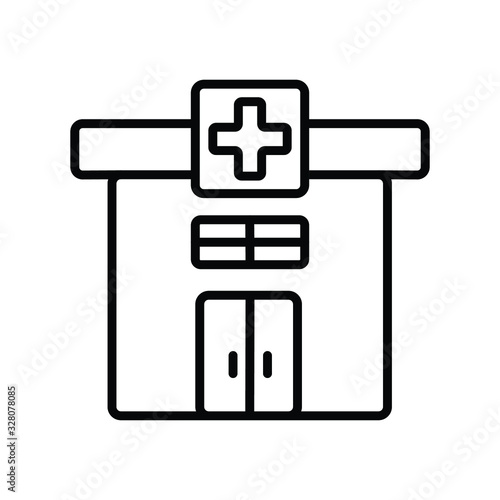 Hospital icon vector illustration photo