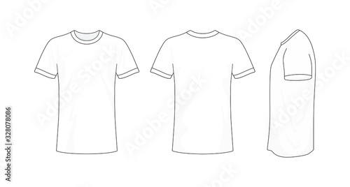 T-shirt template/mockup for designs in vector format. Colors and gradients are easily modified, shadows can be hidden