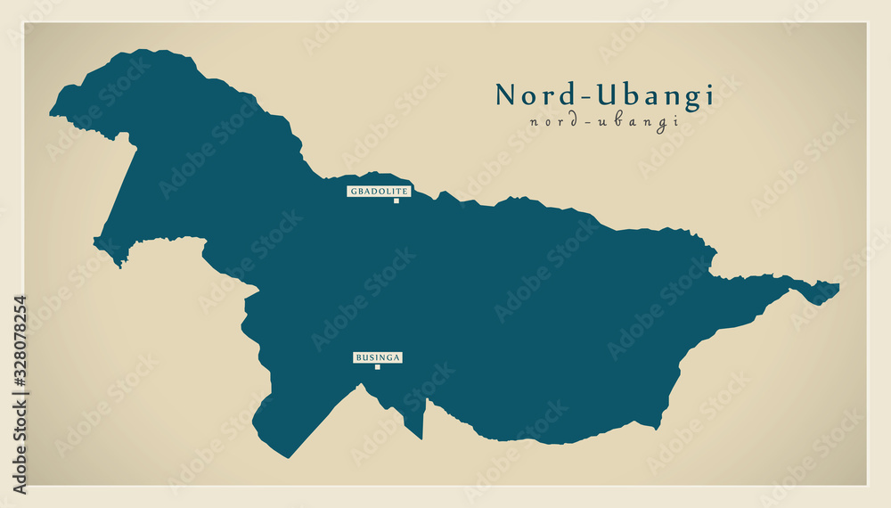 Fototapeta premium Modern Map - Nord-Ubangi province map of DR Congo