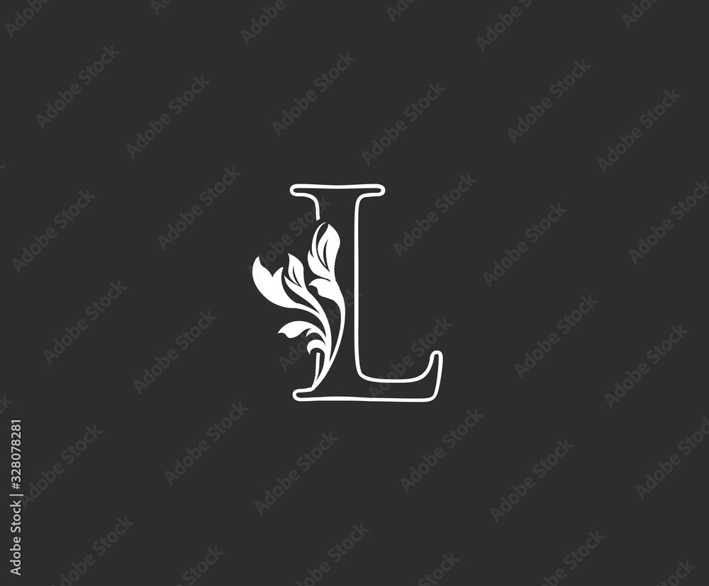 Initial L letter luxury beauty flourishes vintage monogram logo perfect ...