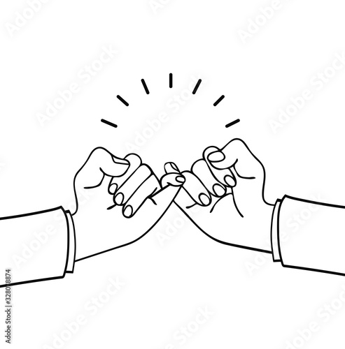 hands making  promise vector outline sign