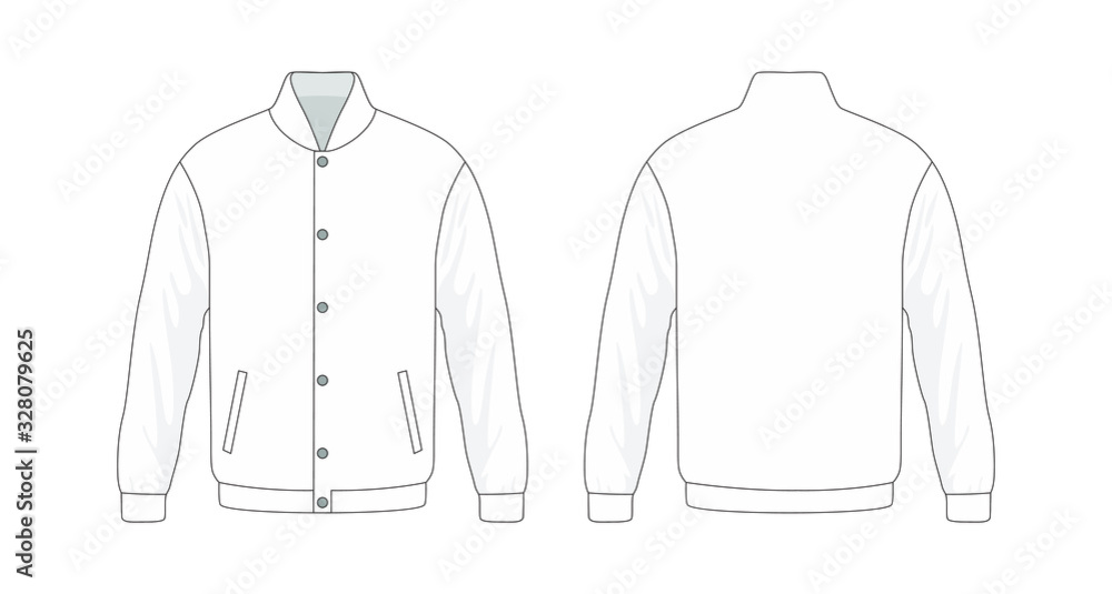 Jacket template/mockup for designs in vector format. Colors and gradients  are easily modified, shadows can be hidden Stock Vector | Adobe Stock