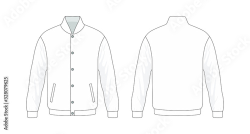 Jacket template/mockup for designs in vector format. Colors and gradients are easily modified, shadows can be hidden