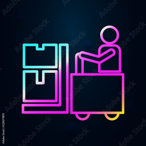 man on the loader in nolan style icon. Simple thin line, outline vector of cargo logistic icons for ui and ux, website or mobile application