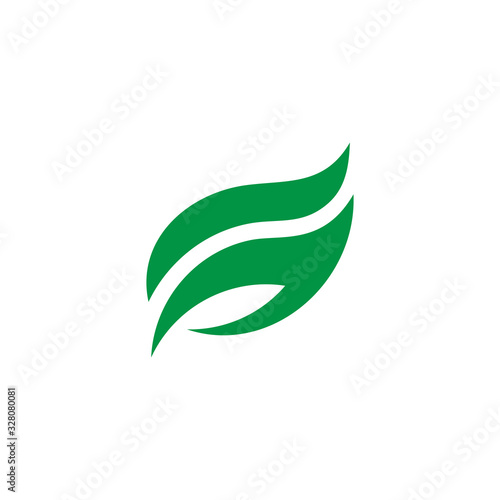 simple letter g curves geometric green leaf motion logo vector