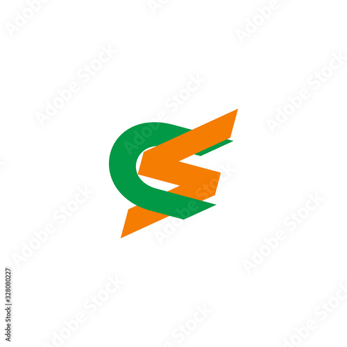Free Download letter cs linked colorful overlapping logo vector - GFXLoad