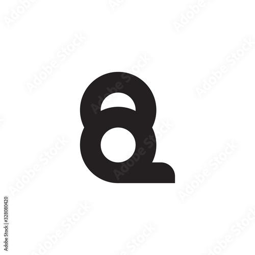 letter qq simple motion geometric logo vector