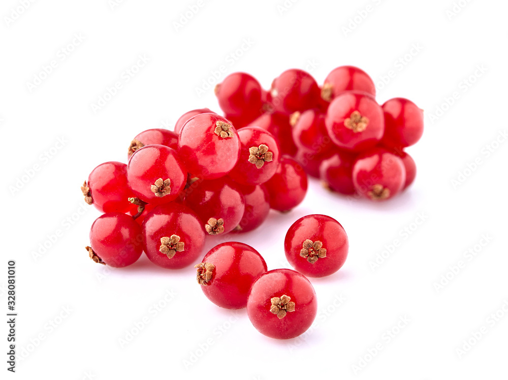Red currant berries on White Background Red currant berries on White Background