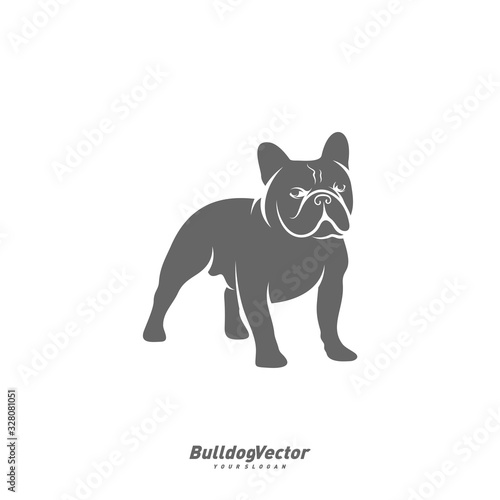 Bulldog logo design vector template. Silhouette of Bulldog design illustration