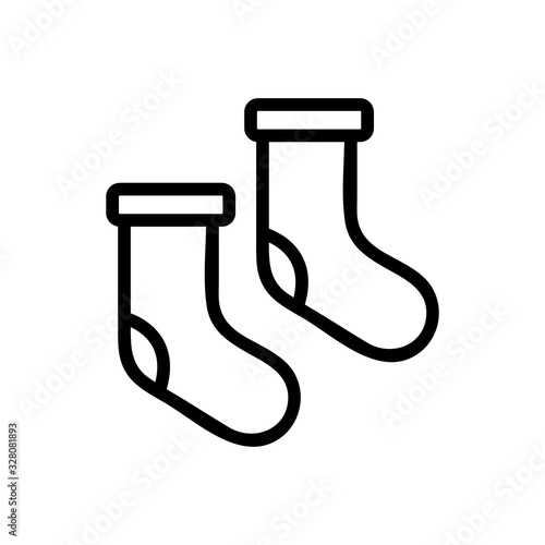 Warm socks icon vector. Thin line sign. Isolated contour symbol illustration