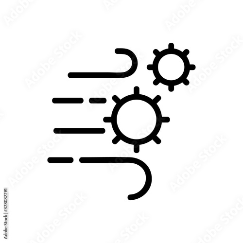 virus in the air icon vector. Thin line sign. Isolated contour symbol illustration