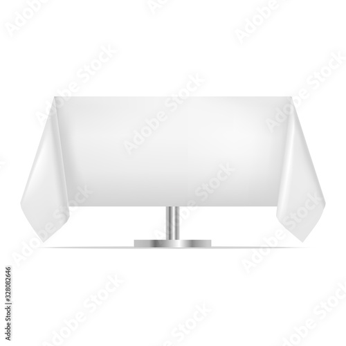 Realistic Detailed 3d Blank Restaurant Table Template Mockup. Vector