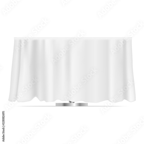 Realistic Detailed 3d Blank Restaurant Table Template Mockup. Vector