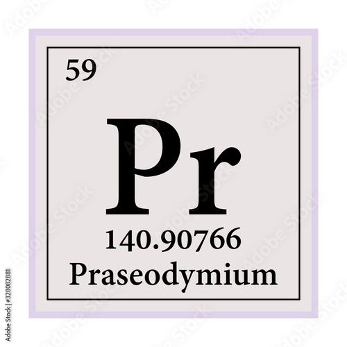 Praseodymium Periodic Table of the Elements Vector illustration eps 10.