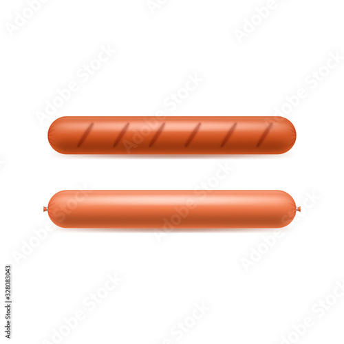 Realistic 3d Detailed Sausages Meat Set. Vector