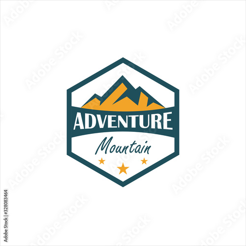 Mountain Design Element in Vintage Style for Logotype, Label, Badge and other design. Adventure retro vector illustration. mountain Idea logo design inspiration