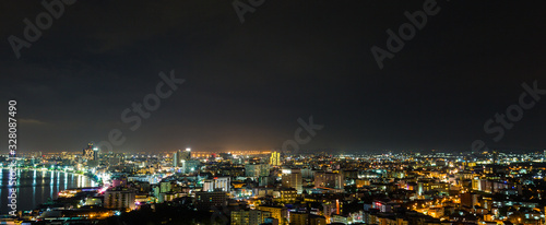 Pattaya City at Khao phra tamnak at hte night time photo