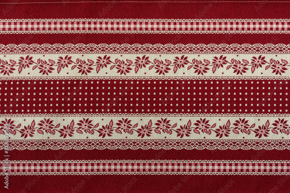 Decorated table cloth. Decorated table cloth.