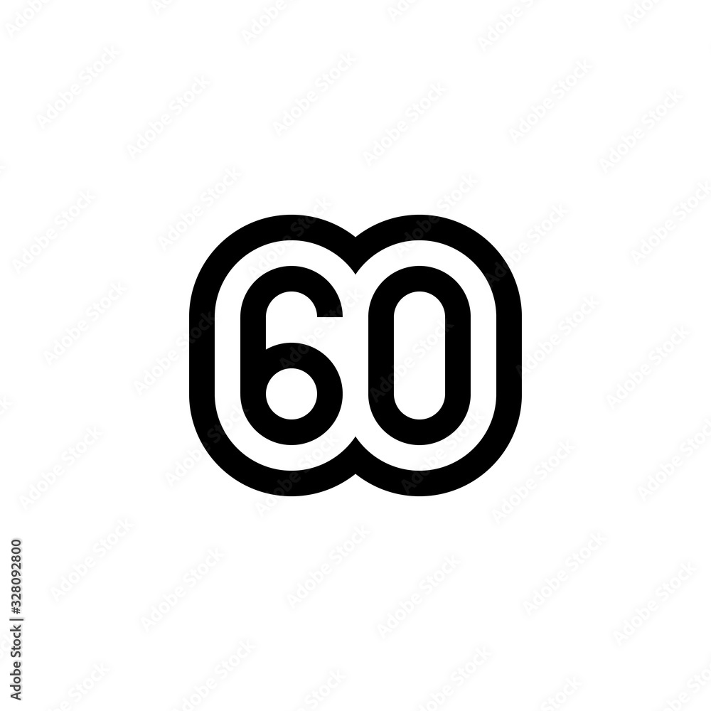 Number 60 vector icon design Number 60 vector icon design