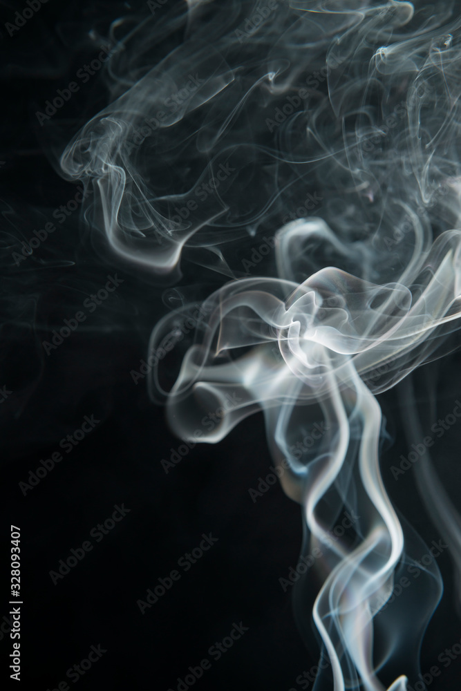 Fototapeta premium White smoke on black background