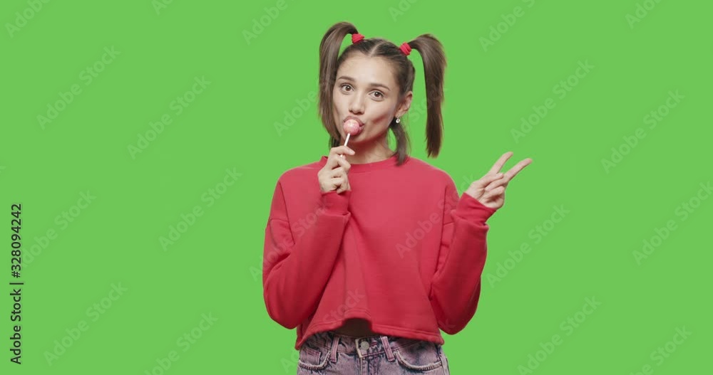girl with big red lollipop girl with big red lollipop