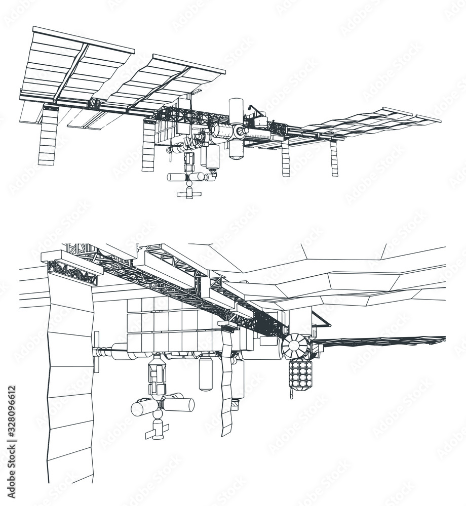 Fototapeta premium Orbital space station illustration