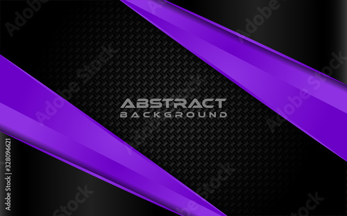 Dark carbon with modern gradient purple in 3d abstract style background.