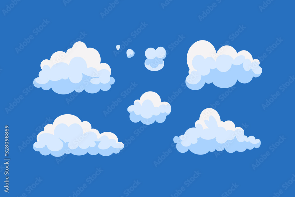Cartoon cloud isolated vector set. collection white clouds illustration. Cartoon cloud isolated vector set. collection white clouds illustration.