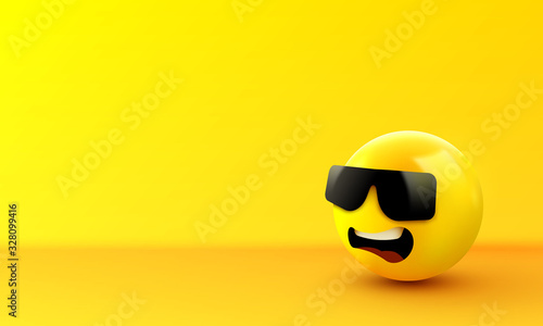 Face with sunglasses emoji - emoticon with dark sunglasses. Like a boss.