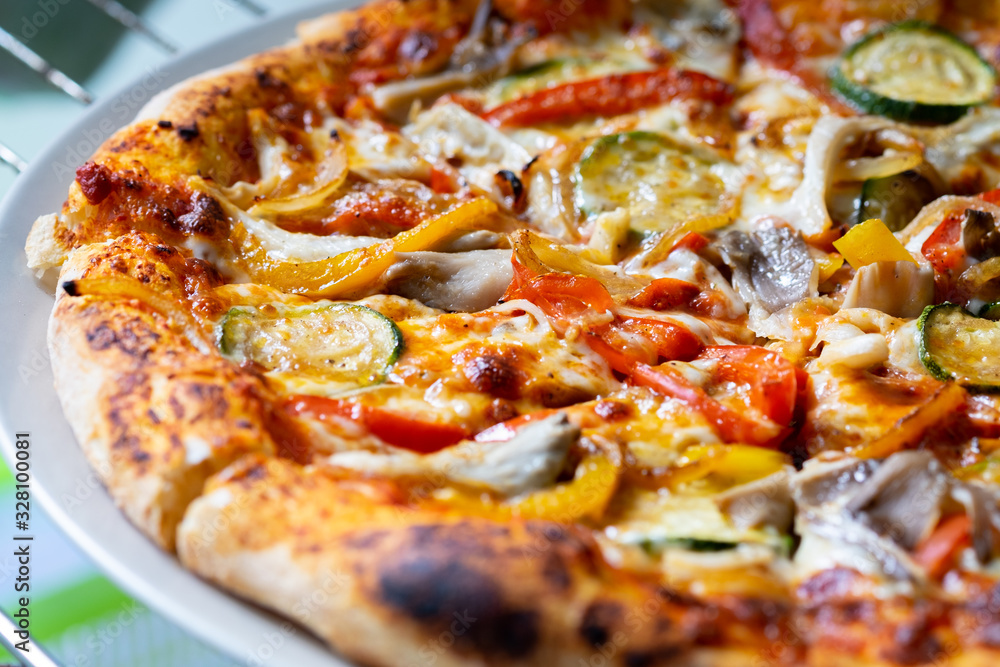 Pizza vegetarian with mushroom and .cheese Pizza vegetarian with mushroom and .cheese