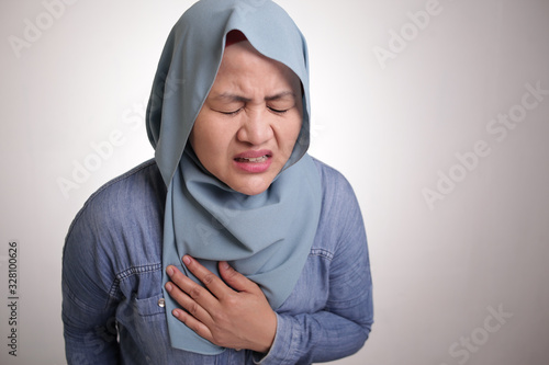 Muslim Lady Having Chest Pain