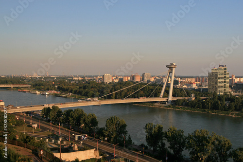 Photography Landscape of Danube river and Bratislava - capital city of Slovakia